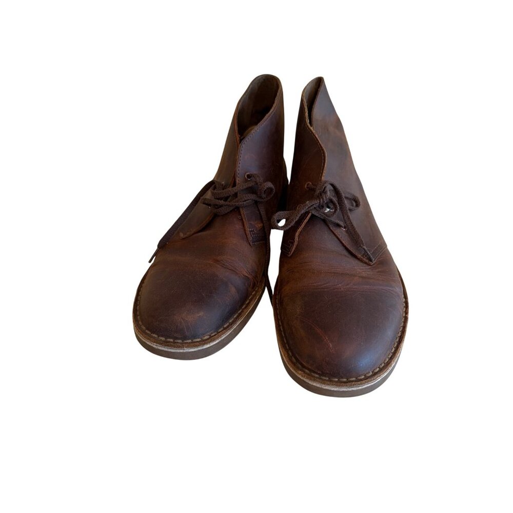 Clarks Mens Brown Leather Desert Boots Size 11M EU 46 Classic Style Comfort